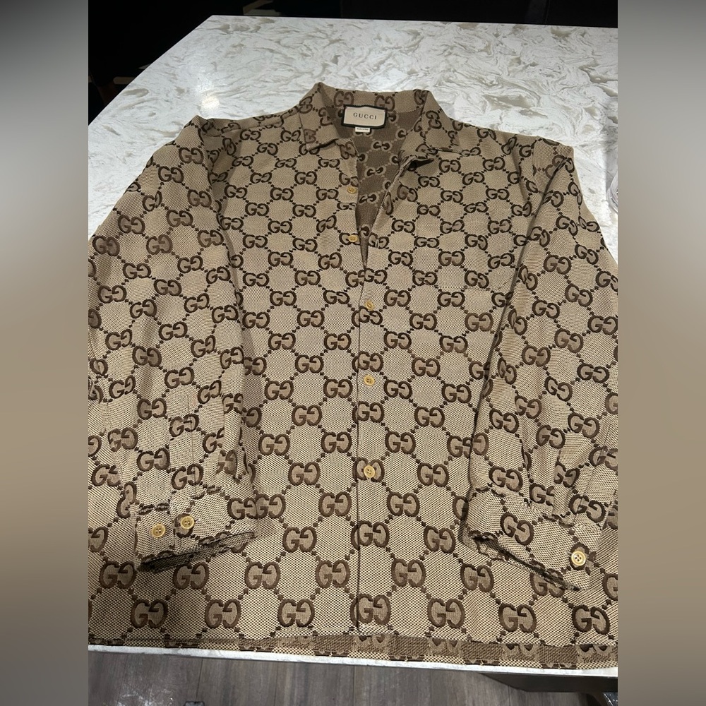 Gucci maxi GG canvas shirt